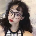 Monturas de gafas ovaladas elegantes para mujeres, gafas de estudiante de moda chic. - Lente Plana (Sin Grado) / Negro