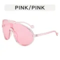 Occhiali da sole oversize rosa monopezzo sportivi ciclismo moda per uso all'aperto - Rosa Trasparente / Rosa
