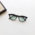 Kids fashion black frame sunglasses UV400 protection trendy children optical eyewear - Black Green