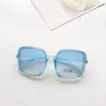 Gafas de sol cuadradas degradadas azules para mujer y hombre, montura transparente. - Azul transparente