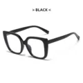 Grote zwarte blauwlicht filter bril mode trendy optische dames montuur stijlvol zwart. - Glanzend Zwart Anti Blauw Licht Lens