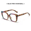 Modieuze oversized blauwe roze schildpad anti-blauwlicht mode bril montuur voor dames - Blauw Roze Schildpad Anti Blauw Licht Lens