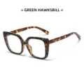 Trendy grote montuur blauwlichtfilter bril met unieke groene schildpadstijl stijlvol. - Groen Schildpad Anti Blauw Licht Lens