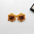 Cute yellow flower sunglasses for kids, stylish UV400 sun protection glasses for toddlers. - Matte Yellow