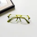 Lunettes de soleil enfant jelly vert monture carrée irrégulière mode tendance chic - Lentille Blanche Vert Transparent