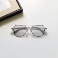 Lunettes de soleil transparentes pour enfants, style carré irrégulier couleur gelée unisexe. - Gris Clair Transparent