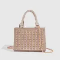 Elegant rhinestone evening handbag, luxury crystal crossbody shoulder bag for women. - Rose Gold