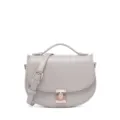Bolso bandolera de mujer gris elegante bolso de mano con cerradura de metal asa. - Gris Premium