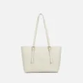 Elegante bolso de mano minimalista de cuero sintético con asas dobles para uso diario. - Beige Albaricoque (con pequeño estuche)