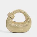 Bolso de mano con diamantes de imitación brillante cartera de noche elegante para mujer - Dorado