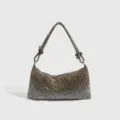 Bolso de Hombro con Strass Degradado Brillante Cristal Bolso de Noche Fiesta - Dorado