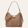 Bolso de Hombro de Corcho Vintage con Ribete Marrón Bolso Cruzado Estampado Etnico - Trébol de Cuatro Hojas