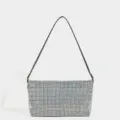 Sparkling rhinestone shoulder bag for women luxury crystal underarm purse evening handbag - Metallic Silver