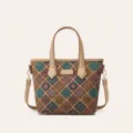 Bolso tote de corcho con estampado étnico y asas de cuero beige, elegante y versátil. - Cuadrado