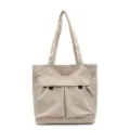 Casual Corduroy Tote Bag Large Capacity Shoulder Bag Vintage Chic Handbag for Women - Khaki
