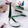Green velvet ribbon for Christmas gift wrapping, DIY crafts, and holiday party decoration. - 1cm Pack / Green