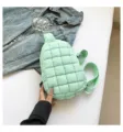 Sac de poitrine matelassé vert clair, petit sac à dos décontracté pour le quotidien. - Aigue-marine