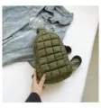 Sac bandoulière matelassé bouffant vert olive, sac de poitrine stylé pour usage quotidien. - Vert Militaire