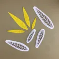 Leaf fondant cutter set for baking, cake decorating and dough shaping tools kit now. - Peach Leaf Mold 4-Piece Set