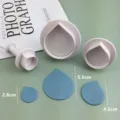 3pcs teardrop plunger cutters set for fondant cake decorating and baking DIY tools main view - Three-Piece Set / White