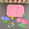 Grote rozen siliconen mal voor DIY fondant taart bakken, flexibel en gemakkelijk te lossen. - Roos