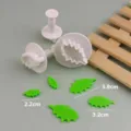 Plastic leaf fondant cookie cutter set cake decorating baking tools useful gadgets - 3-Piece Christmas Leaf