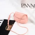 Pink minimalist hard shell saddle bag, stylish women crossbody shoulder bag for daily casual use. - Light Pink