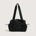 Black fitness gym bag for women, large capacity shoulder sports bag with dual straps. - Black