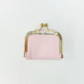 Mini pink leather coin purse cute clasp kiss lock wallet small jewelry storage pouch bag - 6.5*3.4*4.5 / Pink