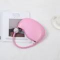 Chic pink crescent handbag for women, cute peapod shoulder bag with pearl handle stylish. - Pink