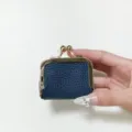 Mini coin purse kiss-lock wallet small jewelry box for women daily storage portable design - 6.5*3.4*4.5 / Blue