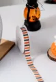 Nastro di cotone rigato per Halloween in arancione nero e bianco per confezioni regalo. - 15mm Stile a Righe Nastro di Halloween 10 Yard
