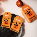Halloween gift tags orange pumpkin design paper labels for DIY party wrapping decoration detail view - New 2 / 50 Pieces