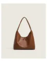 Stylish brown pu leather hobo shoulder bag casual minimalist dumpling bag for women daily use - 27*11*25cm / Brown