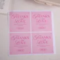 Square pink baking packaging sealing stickers, 4pcs DIY gift decorative labels for boxes. - Style C / Set of 4