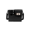 Black PU leather shoulder bag with stylish metal lock and convenient design for daily commuter use. - 24*10*21 / Black Water Bottle Bag