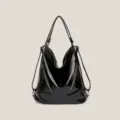 Black large capacity hobo bag versatile women casual commuting shoulder handbag backpack - 34*16*36 / Black
