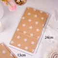Kraft paper bag with white star pattern, 13x24cm flat bag for baking, gift and storage packing. - One Star Paper Bag / 13*8*24cm