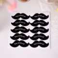 Adesivi baffi festa del papà, etichette sigillo confezione regalo nera sagomata, 10 pezzi. - 10 pezzi
