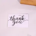 Detail shot of minimalist black and white thank you greeting card for packaging and gifts. - 30 Pieces/Pack