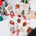 Christmas greeting cards set gold stamping folding handwritten holiday gift cards 6pcs - 6 Pieces/Pack (11.5*17cm)