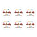 Fröhlicher Kindertag runde Aufkleber 6Stk Geschenkbox Siegel Etiketten Party Dekor. - Stil B / 6 Stück/Packung (Stil B)