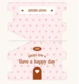 Pink star pattern gift packaging card header house shape sweet dessert design template for candy - Pink Star / 50 Sheets