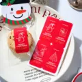 Autocollants décoratifs de Noël rouges et verts ensemble d'étiquettes de vacances festives - Lot de 4 / Rouge