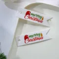 Christmas gift tags with merry christmas text white swallowtail paper labels for packaging 100pcs - Hat Style