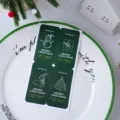 Autocollants de Noel 4pcs vert etiquettes decoratives festives Joyeux Noel autocollant - Lot de 4 / Vert