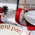 Cinta de regalo roja de Navidad, cinta artesanal estrecha de 3mm para decoración de fiestas. - Rojo