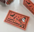 Detailed shot of cute Halloween cartoon greeting cards and gift boxes with festive orange design. - Style B Orange / 30 Sheets