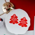 Christmas tree shape gift tags, red paper packaging labels with Merry Christmas text. - 100 Pieces/Pack Red Candy Cane Style
