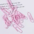Pink paper clips set, cute Morandi color metal clips for office school and gift wrapping - Sakura Pink / 50 Pieces/Pack (28mm)